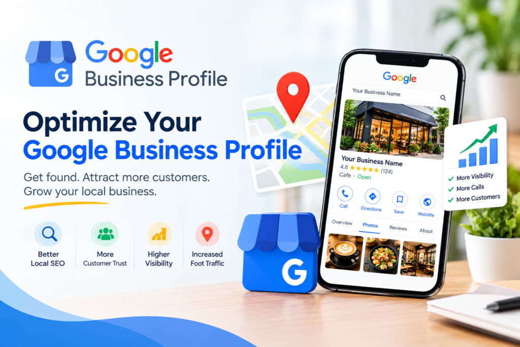 Optimize Google Business Profile to improve local SEO, increase visibility, attract customers, and grow your local business.